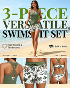 Maren | 3-delad Tankini Bikini & Skynke Set