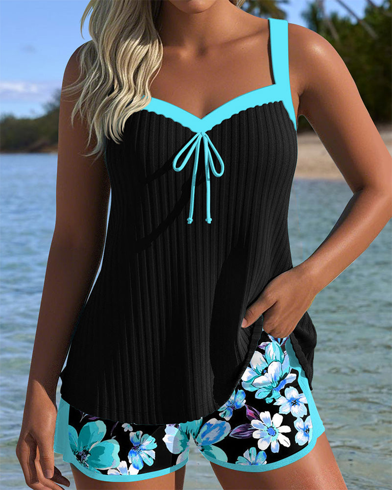 Chloe | V-ringad Mönstrad Tankini