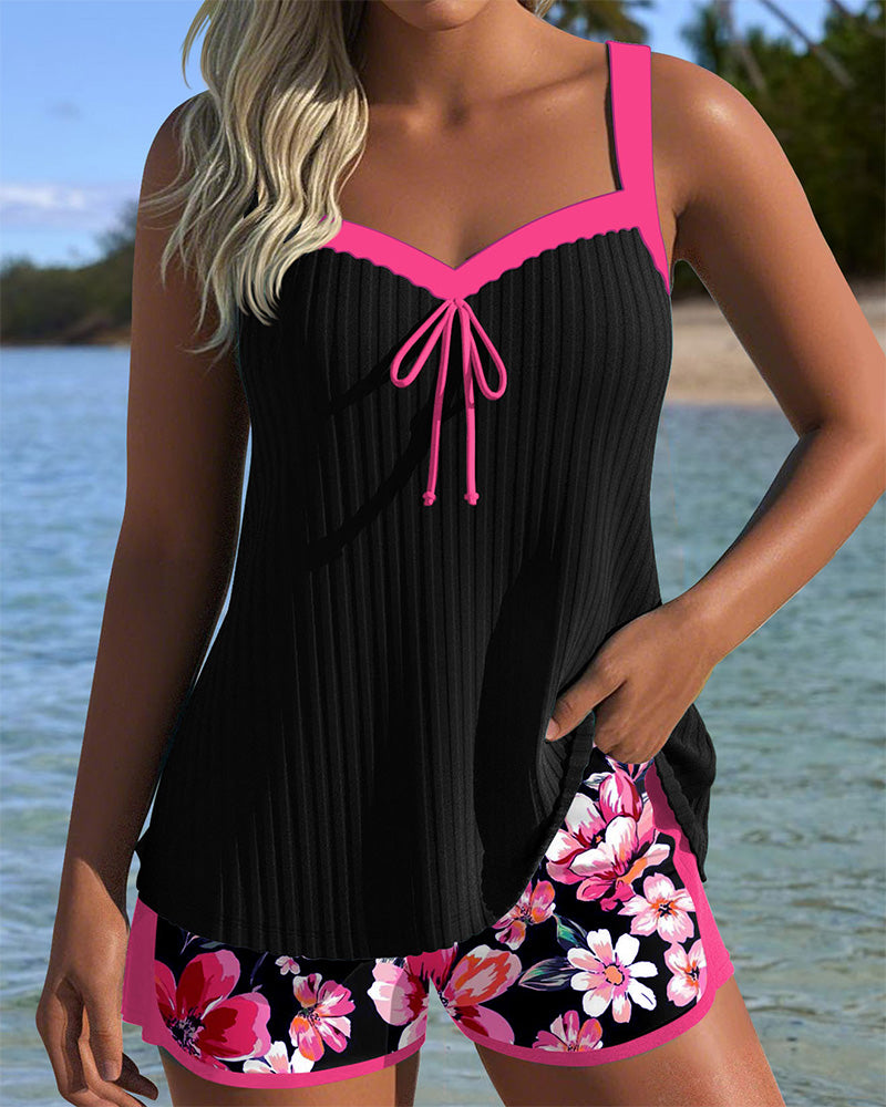 Chloe | V-ringad Mönstrad Tankini