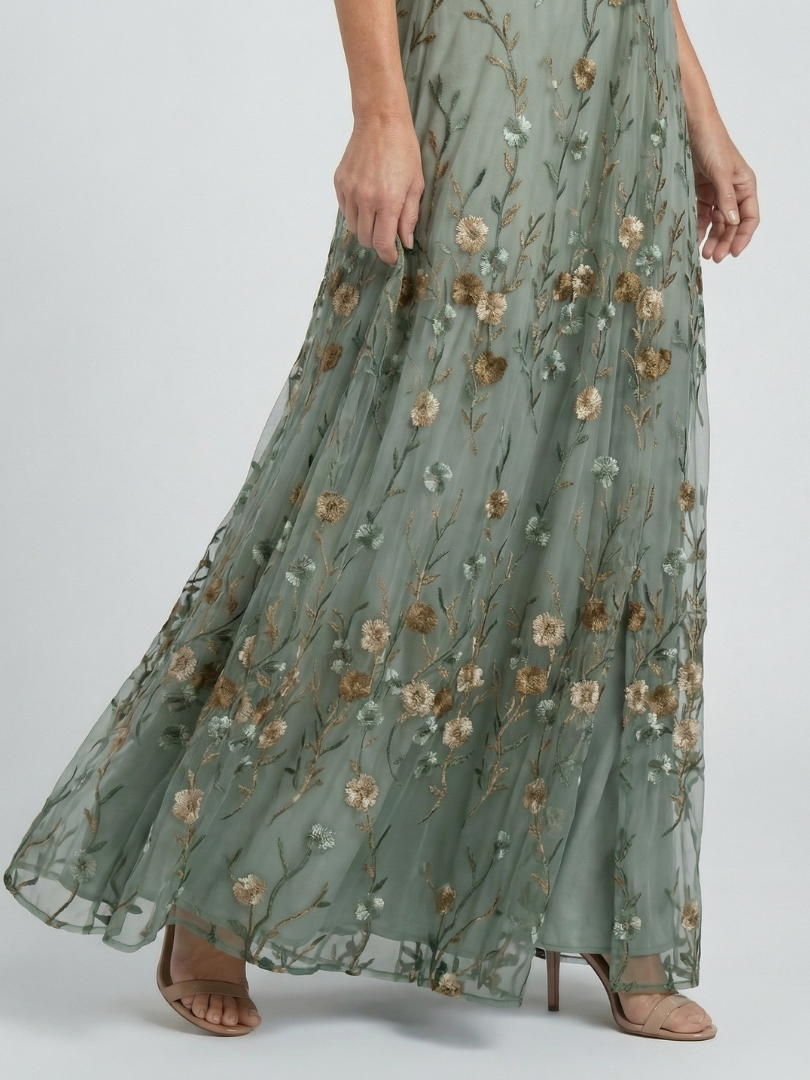 Selora | Halterneck Blomstrig Flödig Maxiklänning