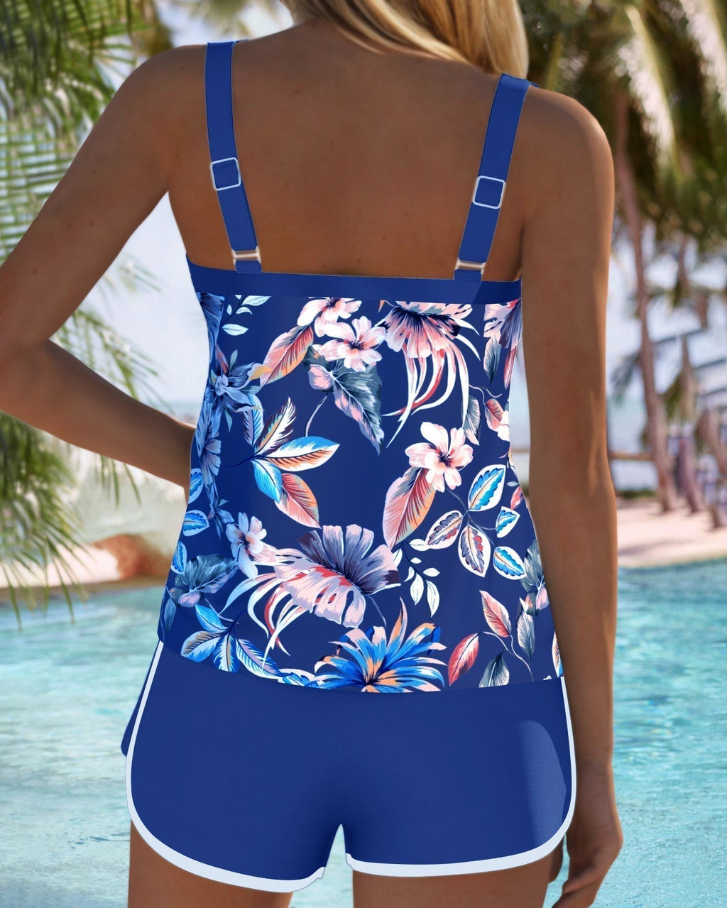 Evie | U-ringad Blommönstrad Tankini