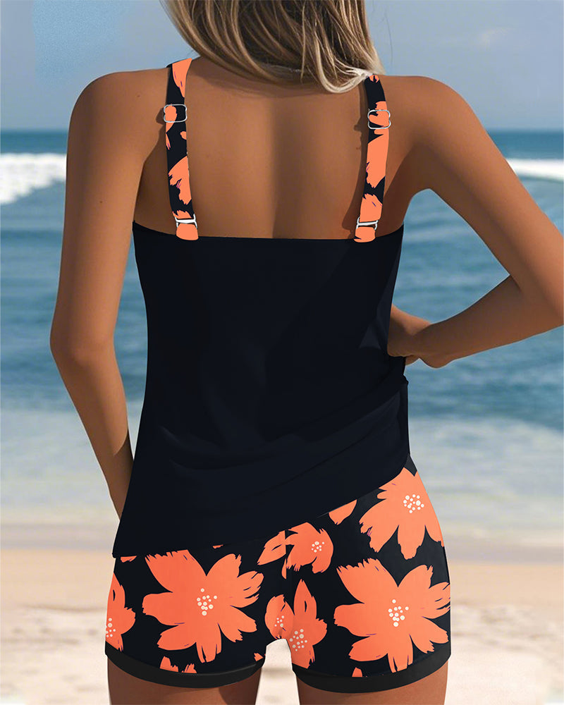 Emma | Blommönstrad U-ringad Tankini