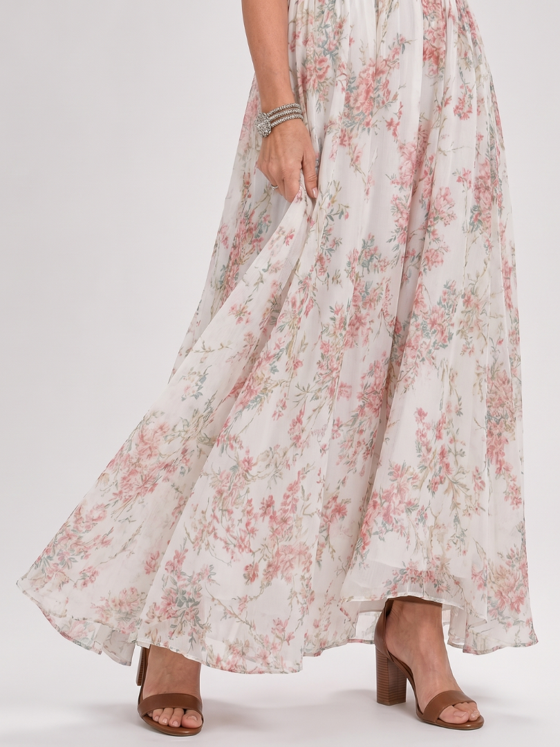 Guinevere | Blommönstrad Flödig Kjol Miniklänning