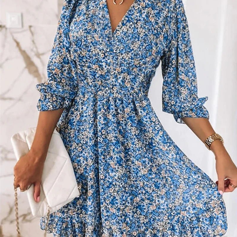 Sunna – Elegant Blommig Klänning