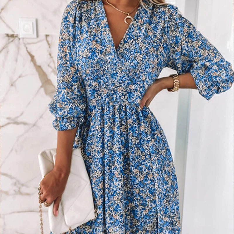 Sunna – Elegant Blommig Klänning