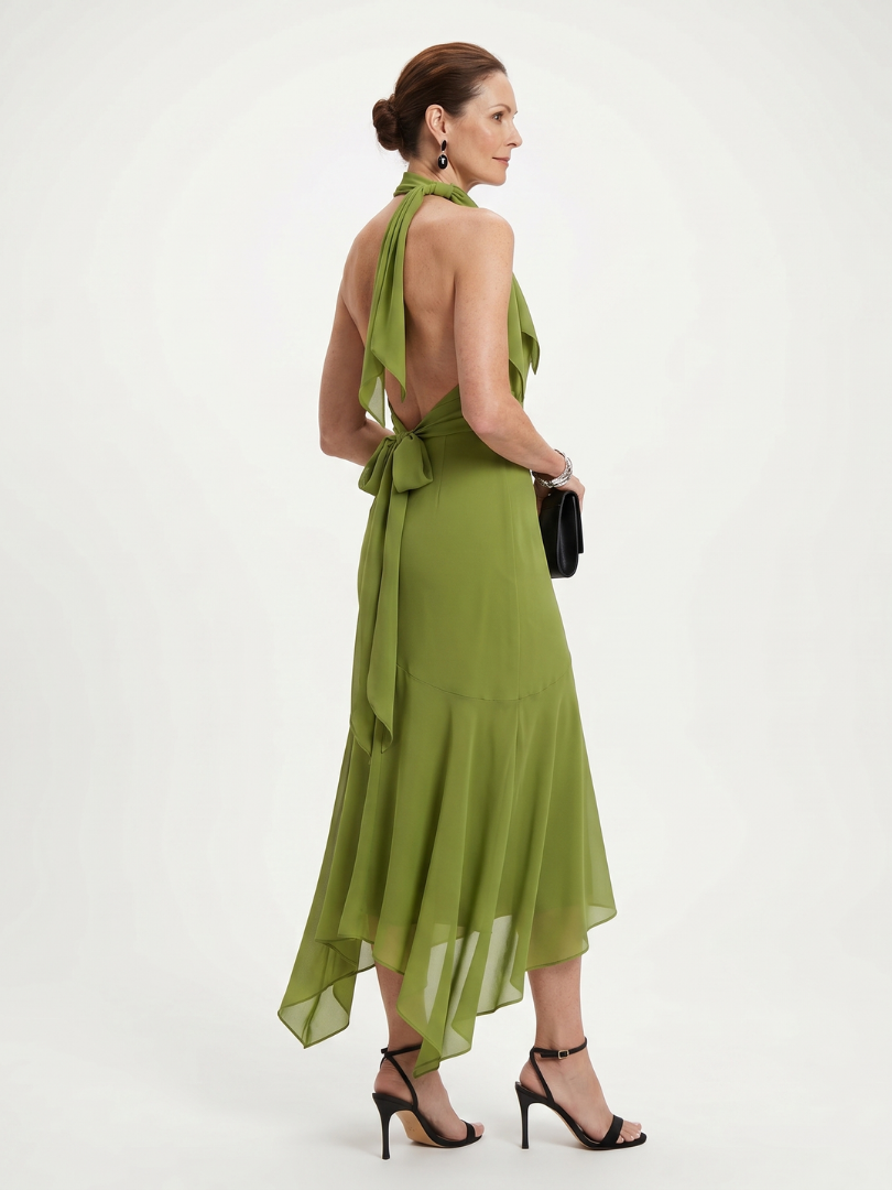 Winifred | Draperad Halterneck Nyckelhål Miniklänning