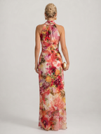 Elisabetta | Halterneck Blommönstrad Maxiklänning