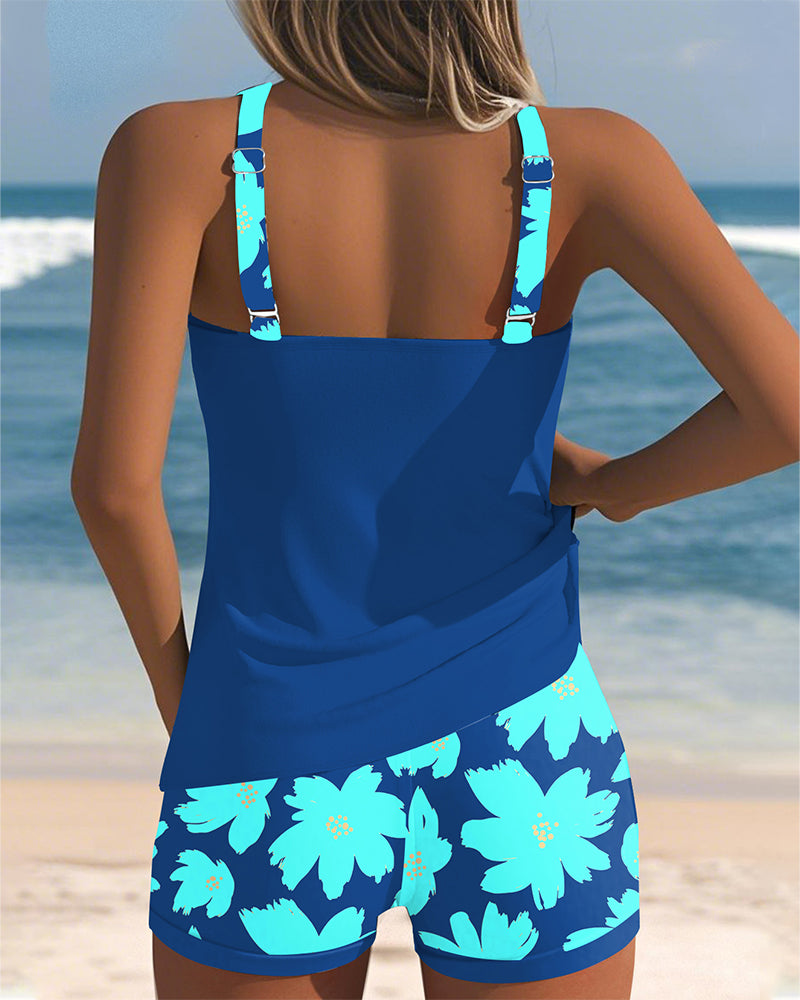 Emma | Blommönstrad U-ringad Tankini