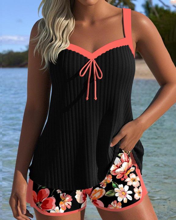 Chloe | V-ringad Mönstrad Tankini