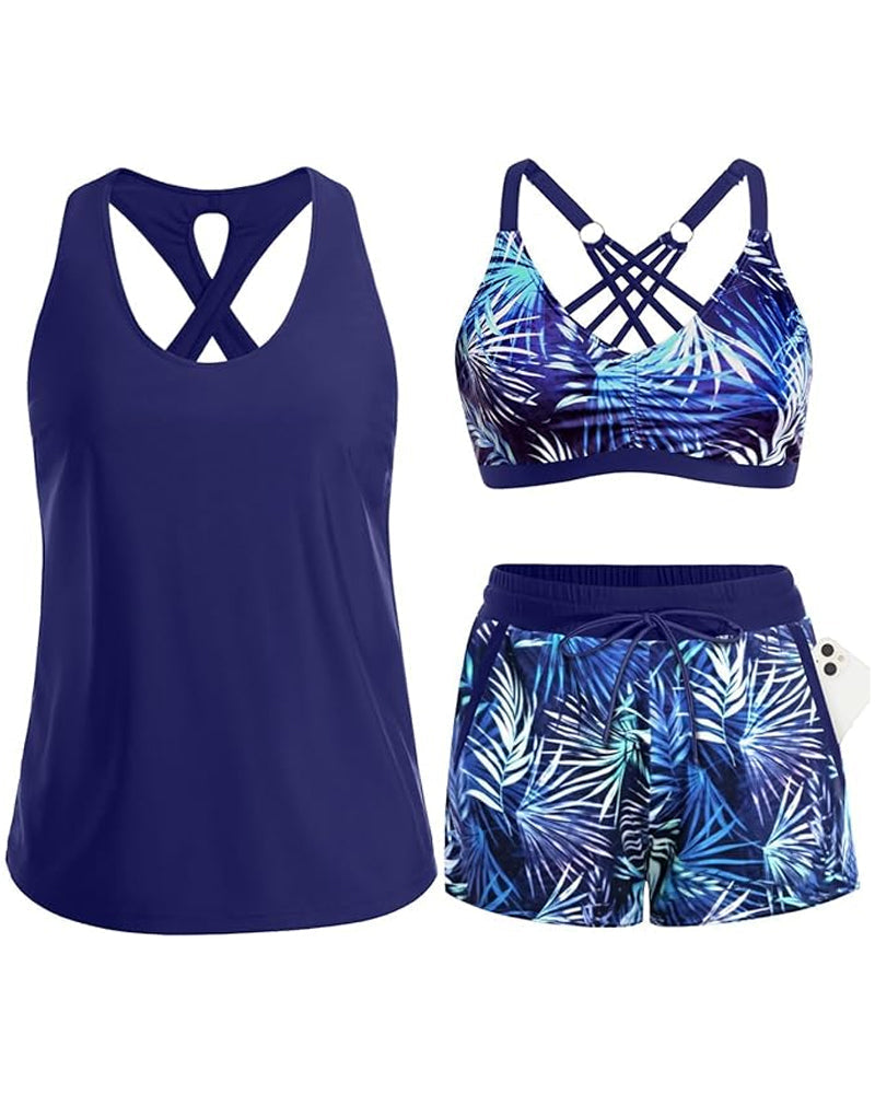 Maren | 3-delad Tankini Bikini & Skynke Set