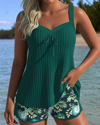 Alice | Blommönstrad Tvådelad Strandtankini