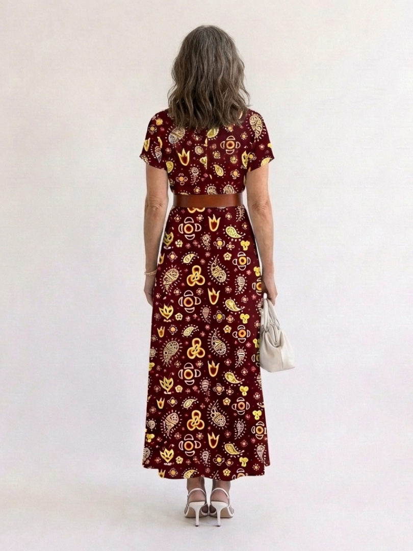 Lyra | Elegant Blommönstrad V-ringad Miniklänning