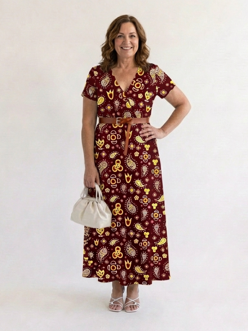 Lyra | Elegant Blommönstrad V-ringad Miniklänning