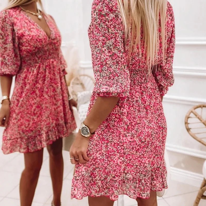 Sunna – Elegant Blommig Klänning