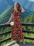 Lyra | Elegant Blommönstrad V-ringad Miniklänning