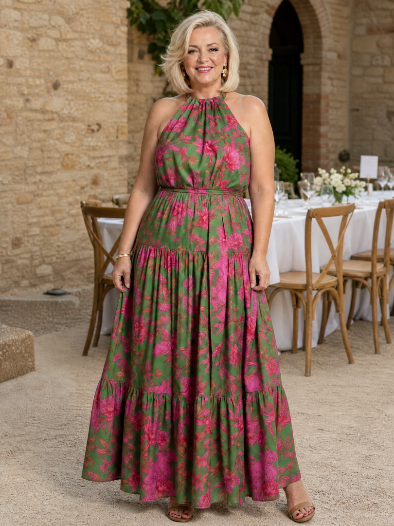 Rowen | Draperad Halterneck Miniklänning