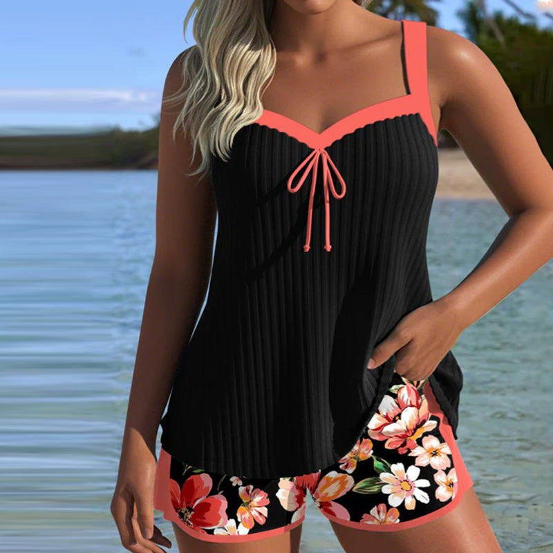 Chloe | V-ringad Mönstrad Tankini