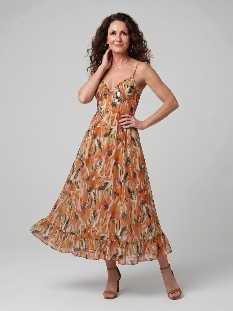 Quill | Spaghettiband Abstrakt Mönstrad Miniklänning