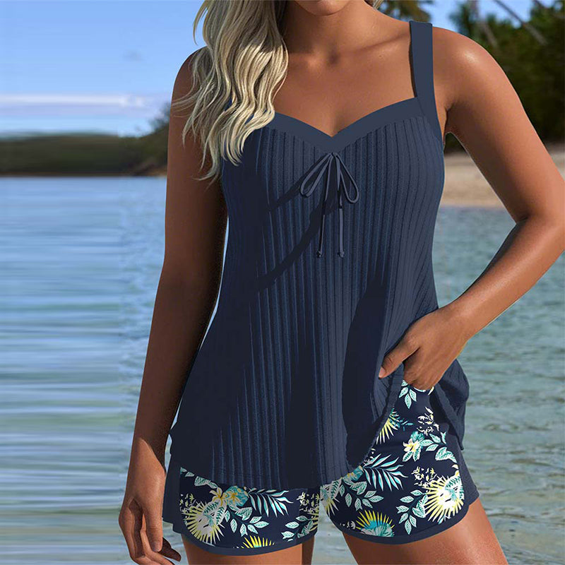 Alice | Blommönstrad Tvådelad Strandtankini