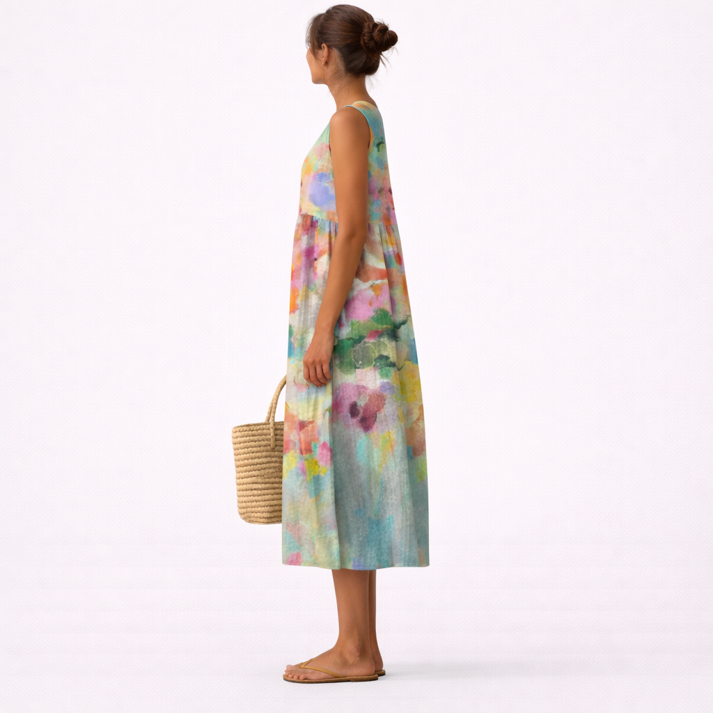 Karla™ | Elegant Flerfärgad Midiklänning