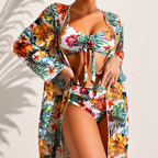 Marie | Elegant Tropisk 3-delad Bikini