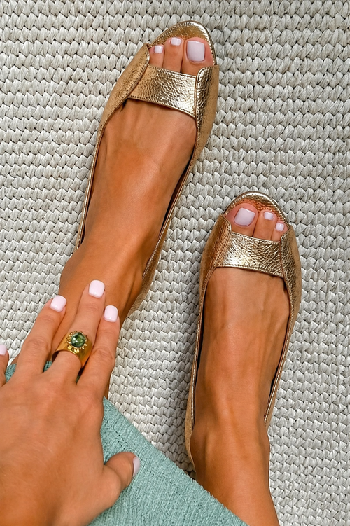Adelina | Chic Komfort Gyllene Sandaler