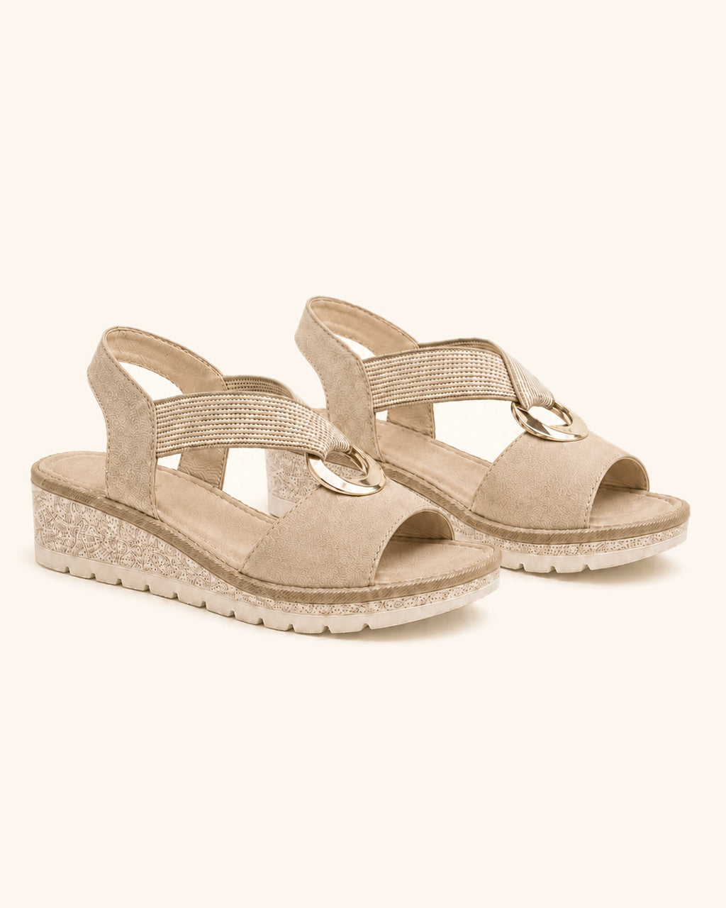 Amelia — Bekväma sandaler med guldvalv