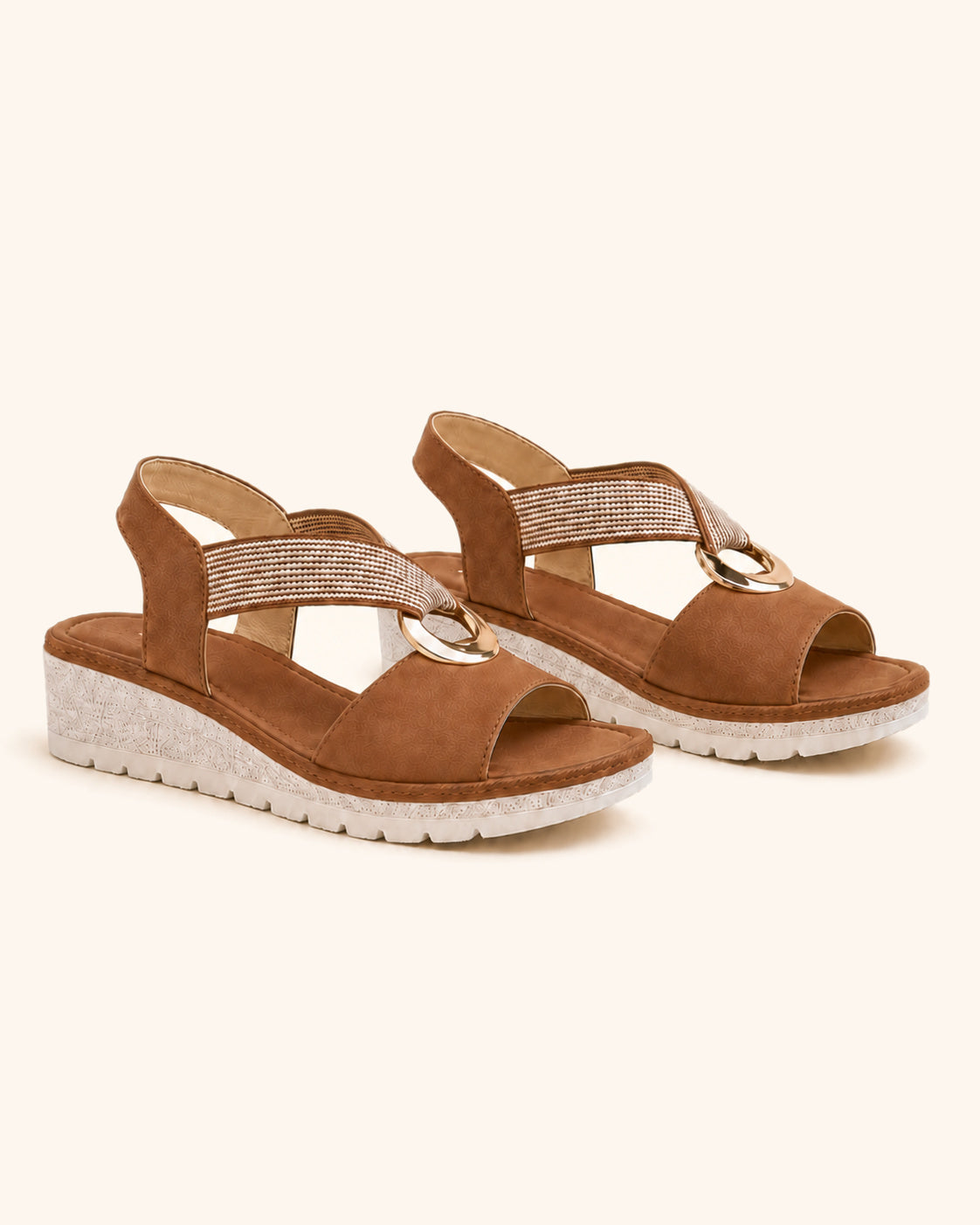 Amelia — Bekväma sandaler med guldvalv