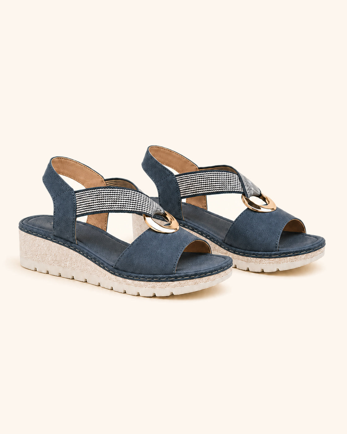 Amelia — Bekväma sandaler med guldvalv