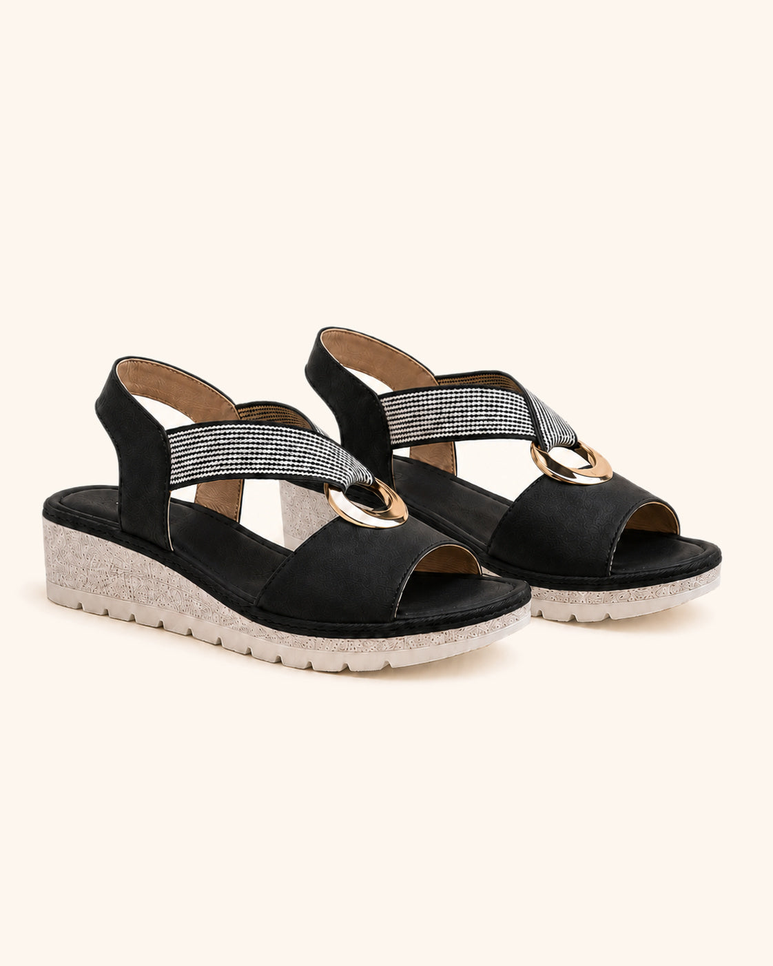 Amelia — Bekväma sandaler med guldvalv