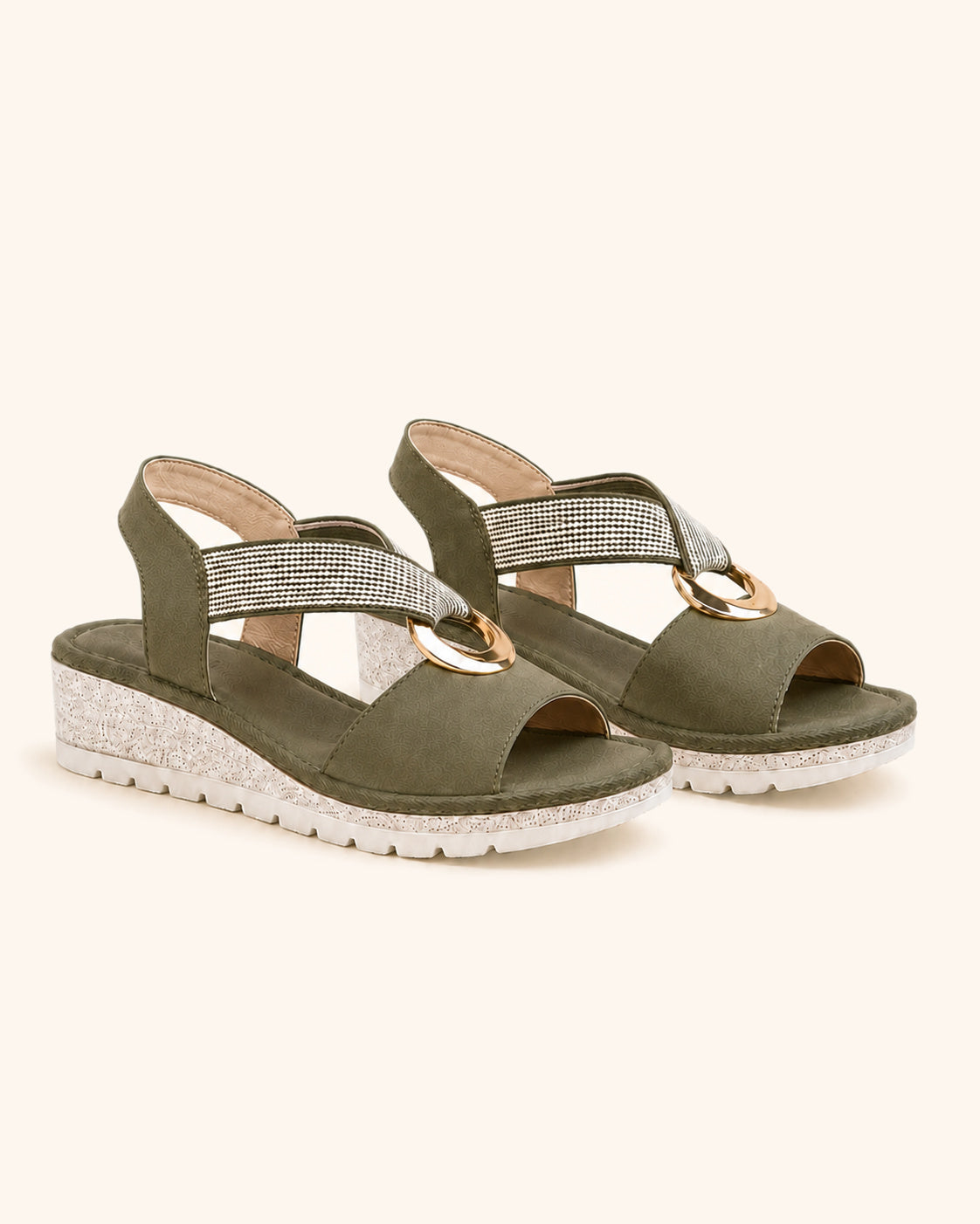 Amelia — Bekväma sandaler med guldvalv