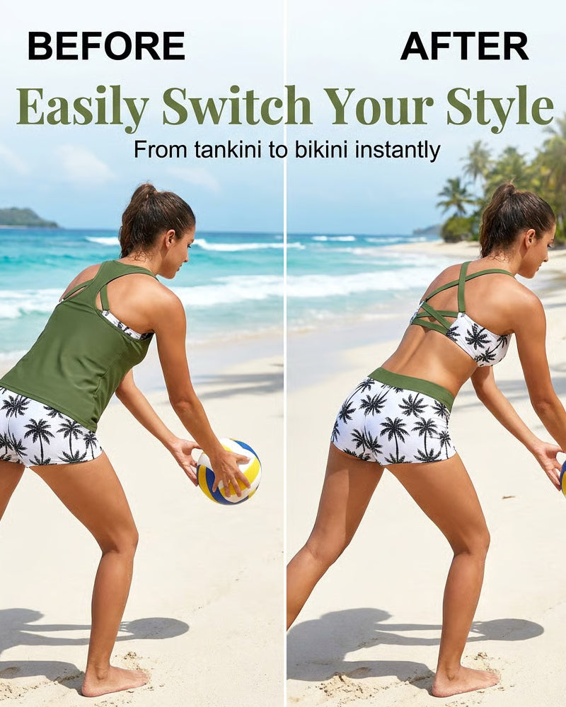 Maren | 3-delad Tankini Bikini & Skynke Set
