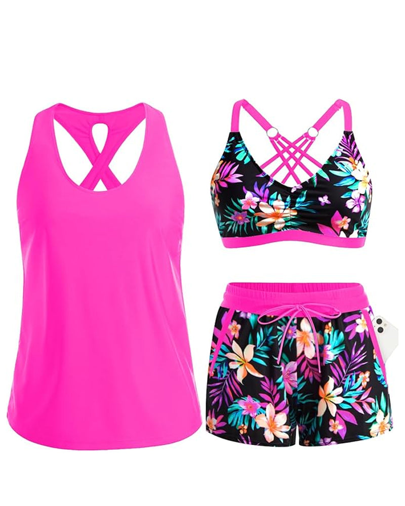 Maren | 3-delad Tankini Bikini & Skynke Set