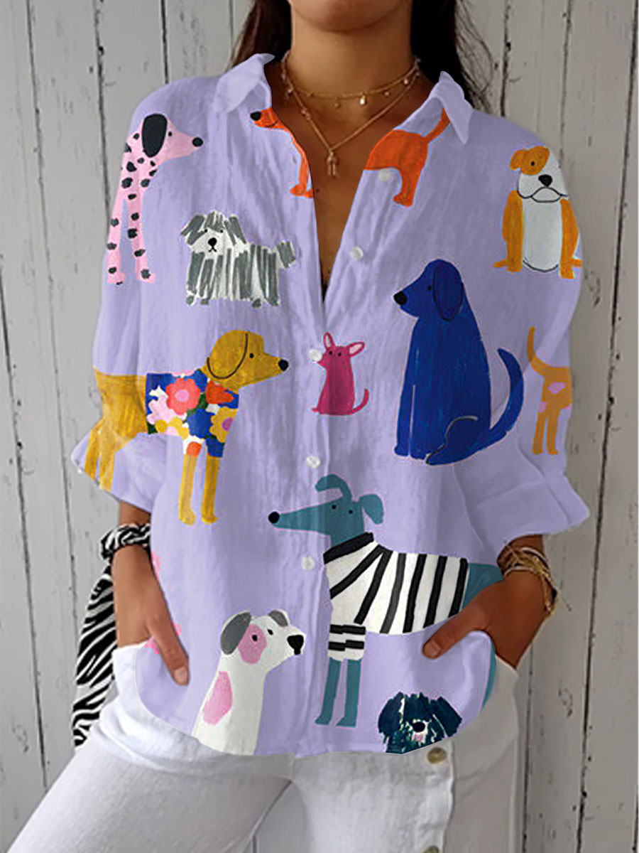 Florence | Lekfull Hundmönstrad Blus